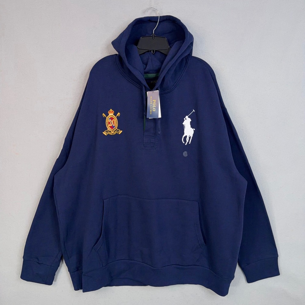Polo Ralph Lauren Hoodie Mens 3XB Big Pony 20th Anniversary Crest Fleece NWT